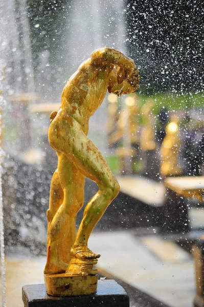 2019年俄罗斯圣彼得堡2019年6月31日彼得霍夫喷泉雕塑 — 图库照片