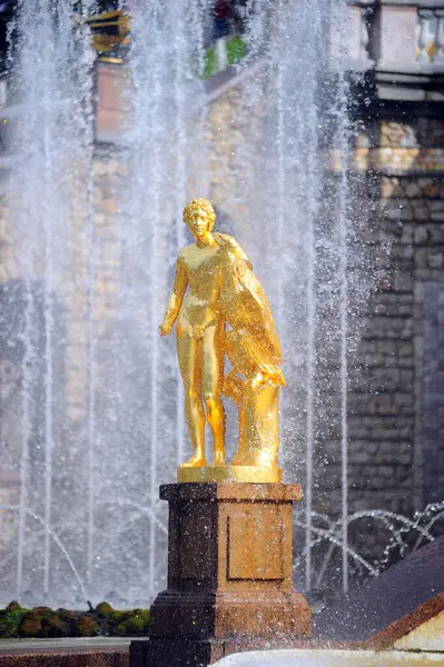 Rússia São Petersburgo 2019 Esculturas Fontes Peterhof Verão — Fotografia de Stock