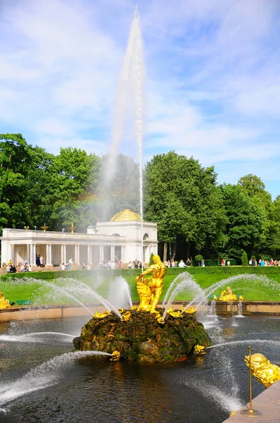 Russia Petersburg 2019 Sculptures Peterhof Fountains Summer — Stock Photo, Image