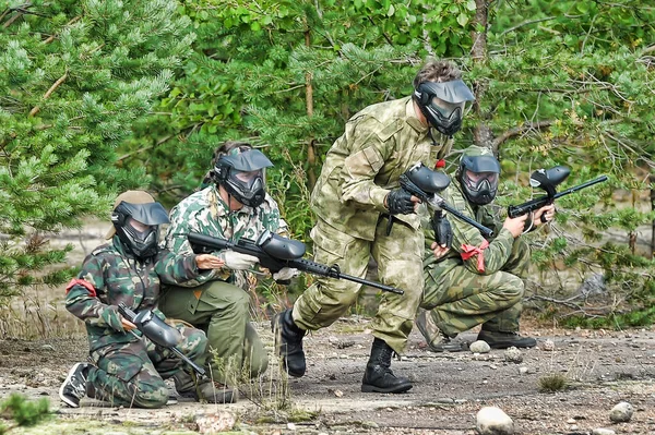 Petersburg Russia 2017 Open Air Paintball Tournament End Summer Nature — Stock Photo, Image