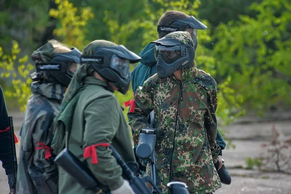 Petersburg Russia 2017 Open Air Paintball Tournament End Summer Nature — Stock Photo, Image