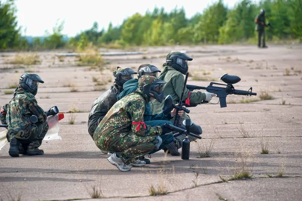 São Petersburgo Rússia 2017 Torneio Paintball Livre Final Verão Natureza — Fotografia de Stock