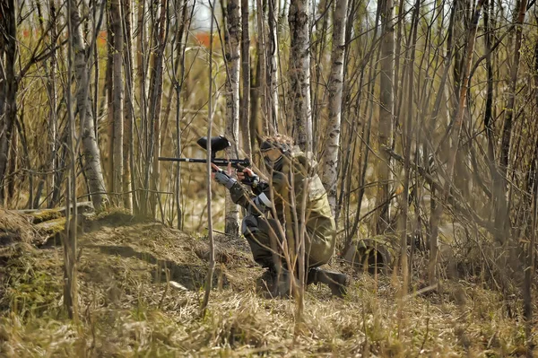 Sankt Petersburg Rusia 2017 Turneu Paintball Aer Liber Sfârșitul Verii — Fotografie, imagine de stoc