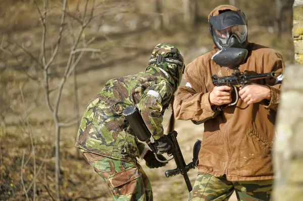 São Petersburgo Rússia 2017 Torneio Paintball Livre Final Verão Natureza — Fotografia de Stock