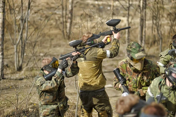 Petersburg Russia 2017 Open Air Paintball Tournament End Summer Nature — Stock Photo, Image