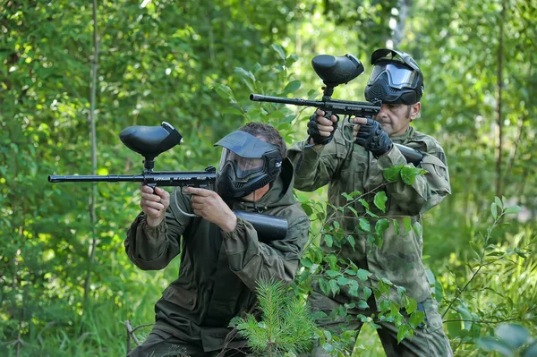 Petersburg Russia 2017 Turniej Paintballa Świeżym Powietrzu Pod Koniec Lata — Zdjęcie stockowe