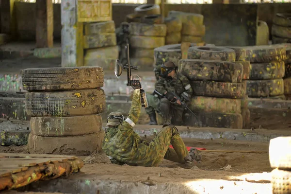 Petrohrad Rusko 2017 Open Air Paintball Turnaj Konci Léta Přírodě — Stock fotografie