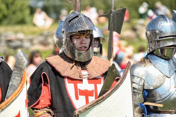 Rusland Vyborg 22012 Pantserridders Het Russische Fortress Festival Van Historische — Stockfoto