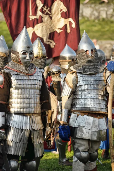 Rusland Vyborg 22012 Pantserridders Het Russische Fortress Festival Van Historische — Stockfoto