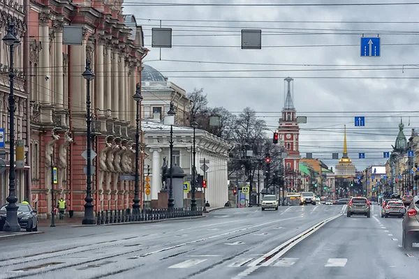Rusya Petersburg 2020 Coronavirus Salgını Sırasında Nevsky Prospect Boşalttı — Stok fotoğraf
