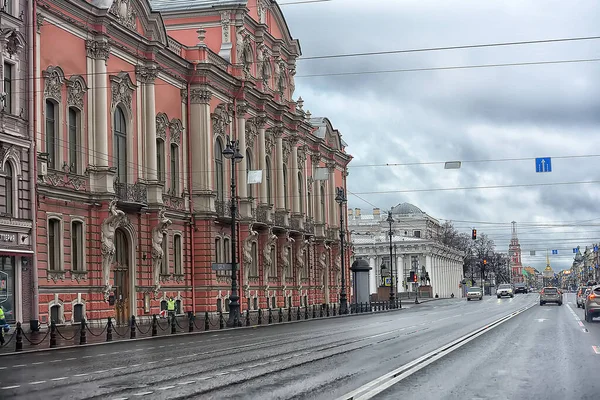 Russia San Pietroburgo 2020 Prospettiva Nevsky Svuotata Durante Epidemia Coronavirus — Foto Stock