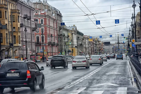 Rusia San Petersburgo 2020 Perspectiva Nevsky Vaciada Durante Epidemia Coronavirus —  Fotos de Stock