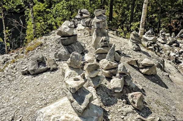 Ambas Son Pirámides Hechas Piedras Pequeñas Lugares Sagrados —  Fotos de Stock