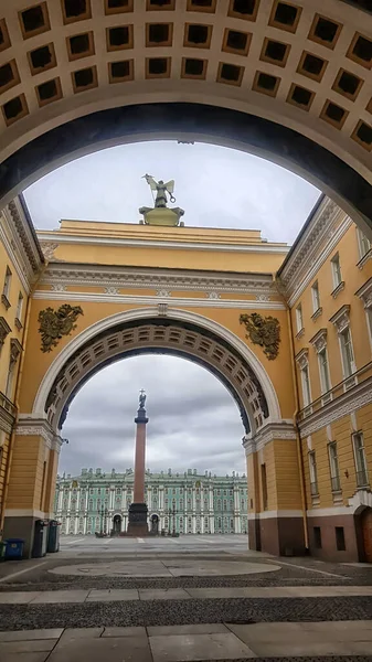 Rússia São Petersburgo 2020 Arco Estado Maior Sem Pessoas Durante — Fotografia de Stock