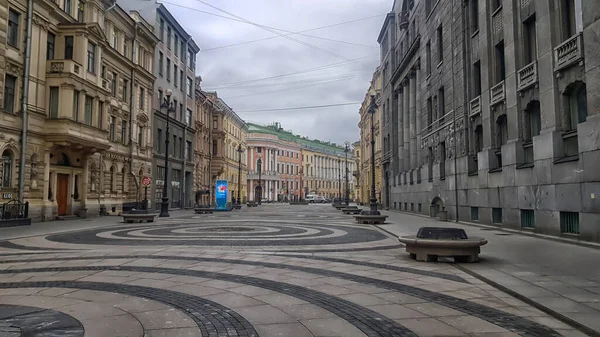 Ρωσία Αγία Πετρούπολη 2020 Άδειοι Δρόμοι Της Πόλης Στην Επιδημία — Φωτογραφία Αρχείου