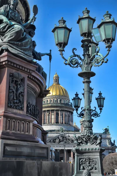 Russland Petersburg 2020 Isaak Kathedrale Und Die Laterne — Stockfoto