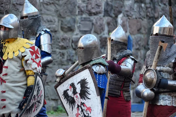 Rusland Vyborg 2016 Festival Van Historische Wederopbouw Ridderkasteel Ridders Middeleeuws — Stockfoto