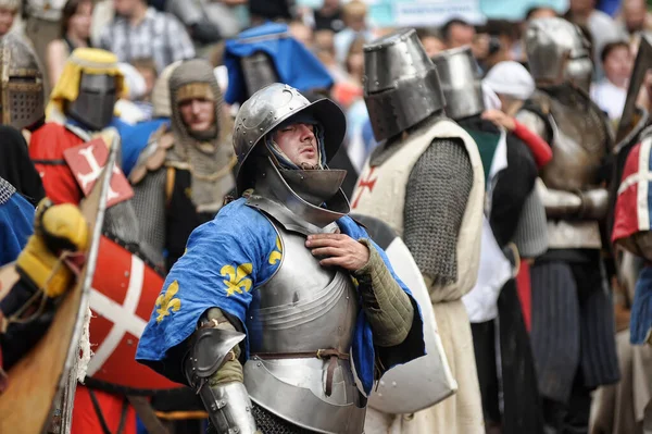 Russia Vyborg 2016 Festival Historical Reconstruction Knight Castle People Medieval — Stock Photo, Image