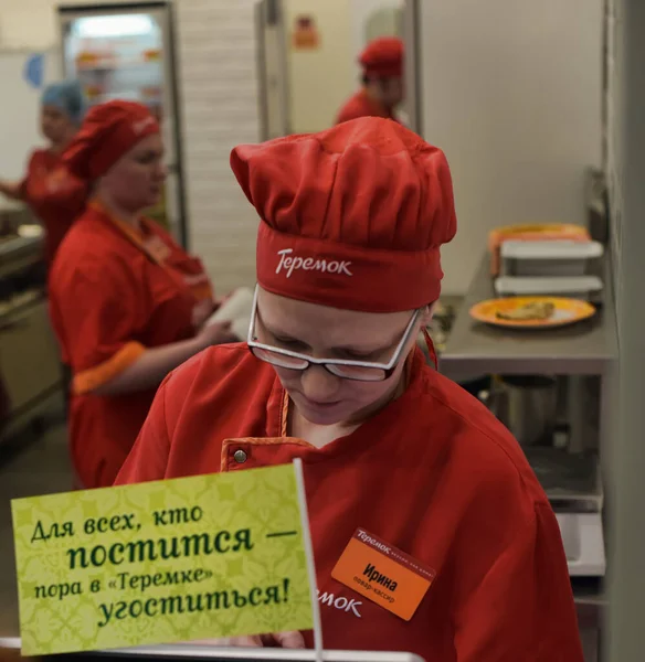 Rússia São Petersburgo 2019 Chefs Ponto Fast Food — Fotografia de Stock