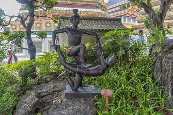 Thailand Bangkok 2018 Statues Hermit Showing Posture Massage Therapy Temple — Stock Photo, Image