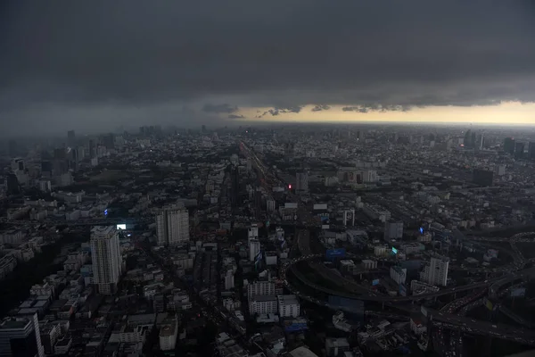 Tailândia Banguecoque 2018 Vista Céu Banguecoque Cidade Céu Antes Chuva — Fotografia de Stock