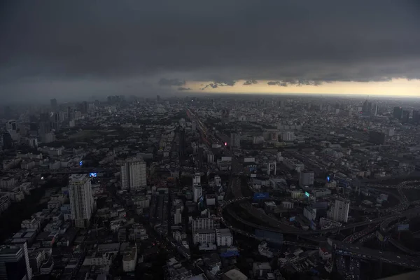 Tailândia Banguecoque 2018 Vista Céu Banguecoque Cidade Céu Antes Chuva — Fotografia de Stock