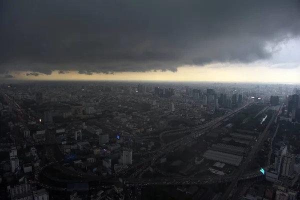 Tailândia Banguecoque 2018 Vista Céu Banguecoque Cidade Céu Antes Chuva — Fotografia de Stock