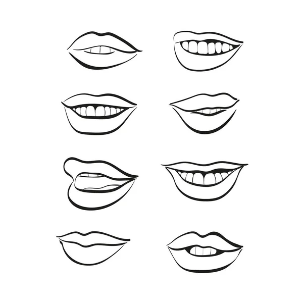 Dudaklar vektör Icon set