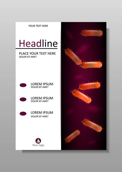 Oranje bacteriën cultuur op cover ontwerp. Vector. — Stockvector