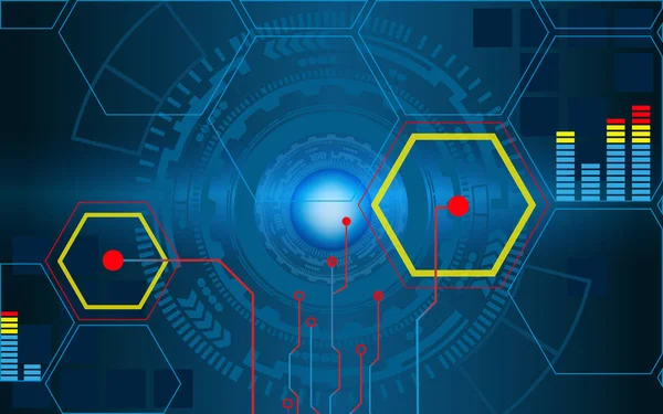 Hud sci fi futuristiska cirklar med Infographic data. Vektor. — Stock vektor