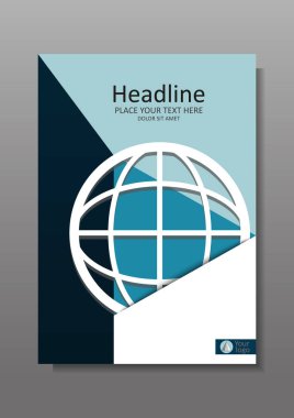 Küre kapak tasarımı A4 ağ. Vektör.