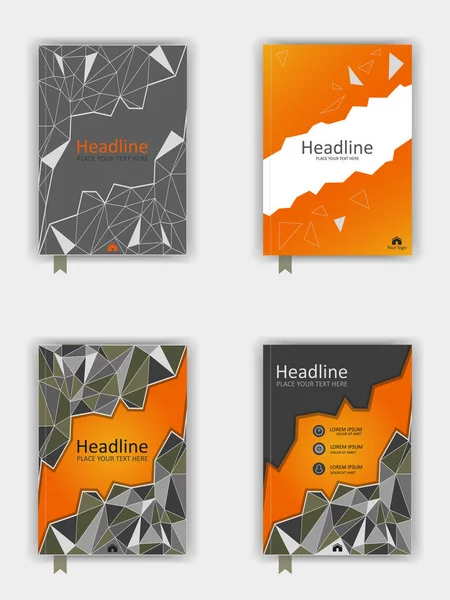 Conjunto de design de capa laranja. EPS10. Vetor . — Vetor de Stock