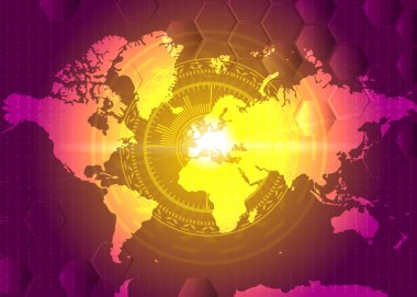 Hud atack tasarım dünya coğrafi haritası ile. Hedef Avrupa. 