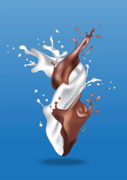 Modèle réaliste pour l'emballage de chocolat au lait. Cacao au lait — Image vectorielle