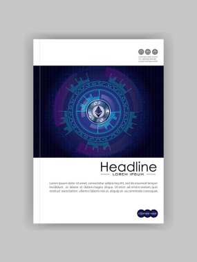 Ethereum cryptocurrency numaraları koyu mavi zemin üzerine ve