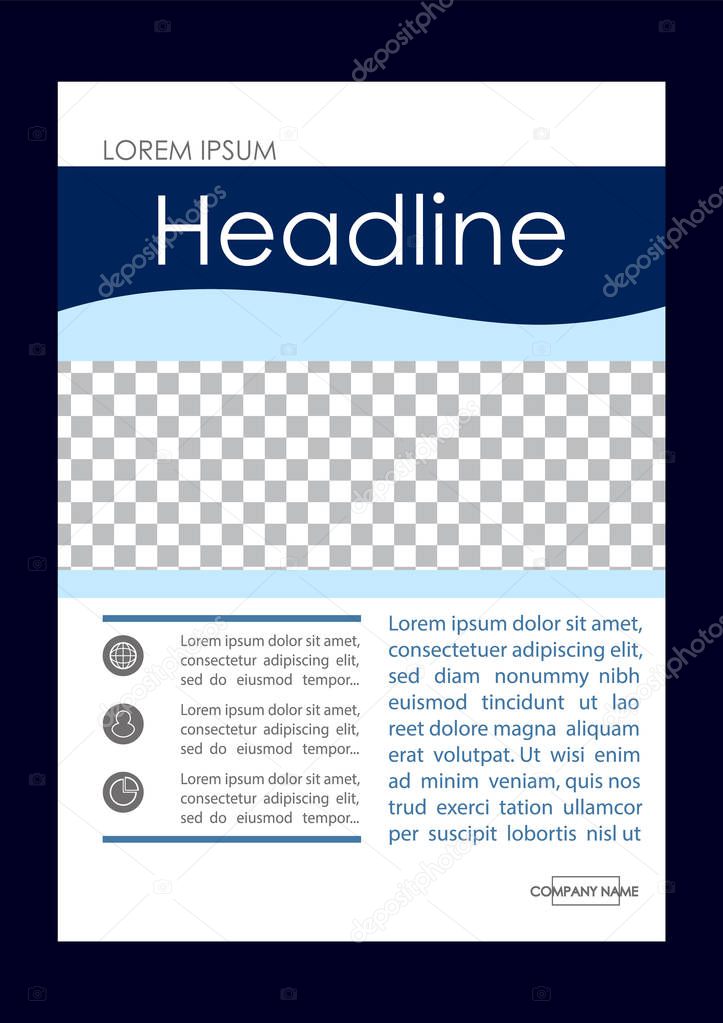 Editable Vector. A4 Business Book Cover Layout Design Template f