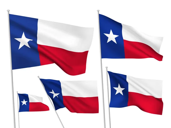 USA Texas vektoros zászlók — Stock Vector