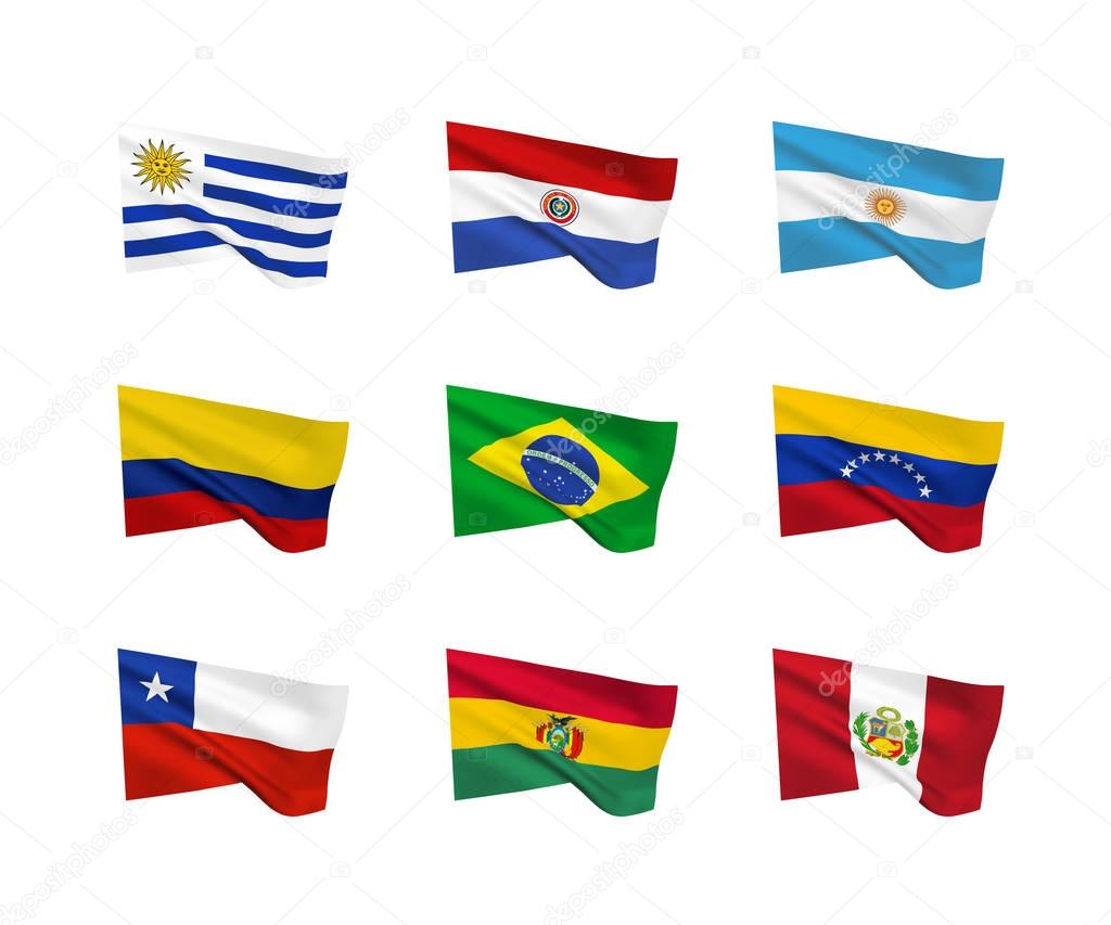 Vector flags (South American countries)