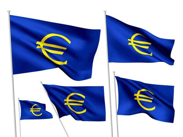 Signo euro - banderas vectoriales — Archivo Imágenes Vectoriales