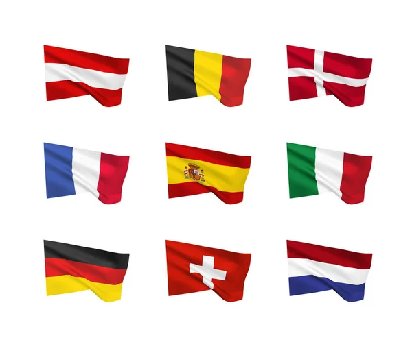 Vector vlaggen (West-Europa) — Stockvector