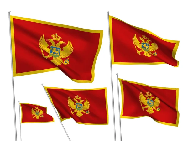 Montenegro banderas vectoriales — Vector de stock