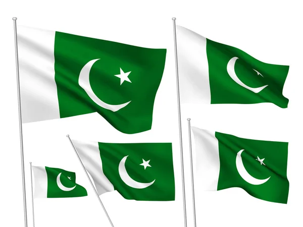 Banderas vectoriales Pakistán — Vector de stock