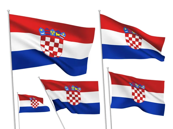 Banderas vectoriales de Croacia — Vector de stock