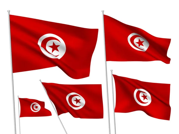 Vektoros zászlók, Tunézia — Stock Vector