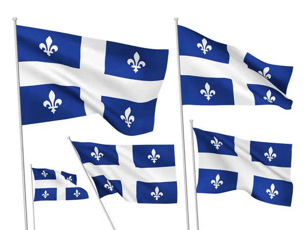 Bandeiras de vetor da província de Quebec no Canadá — Vetor de Stock