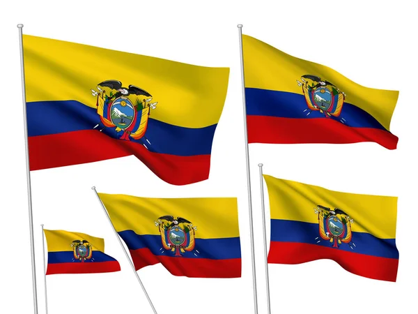 Vector vlaggen van ecuador — Stockvector