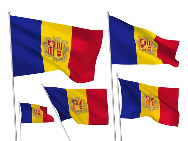 Bandeiras de vetor de Andorra — Vetor de Stock