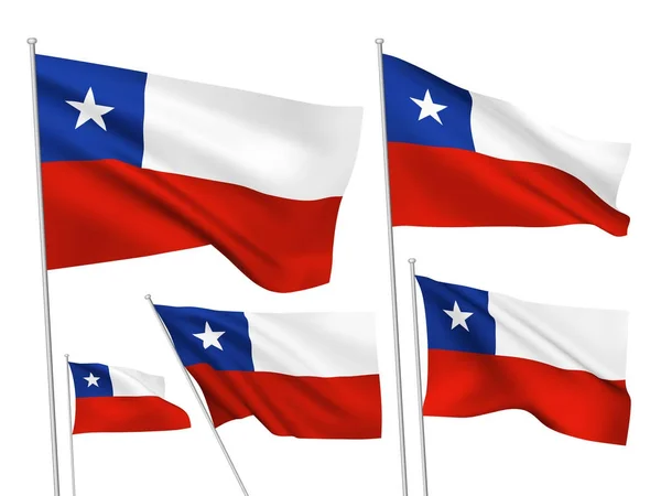 Bandiere vettoriali del Cile — Vettoriale Stock