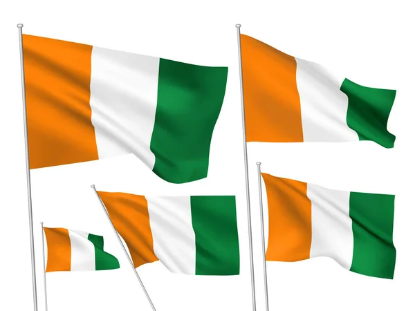 Bandiere vettoriali della Costa d'Avorio — Vettoriale Stock