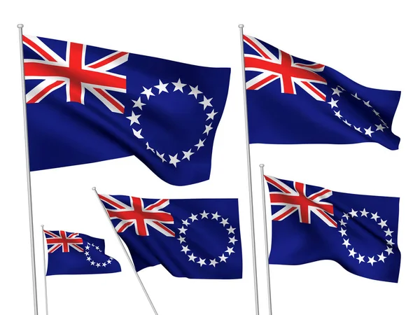 Drapeaux vectoriels des Îles Cook — Image vectorielle